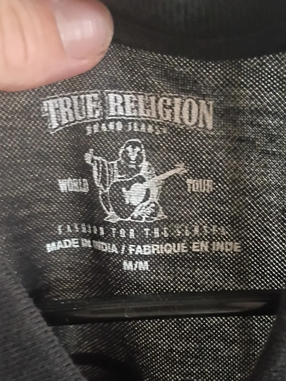 True Religion Black Polo with White and Gold Trim